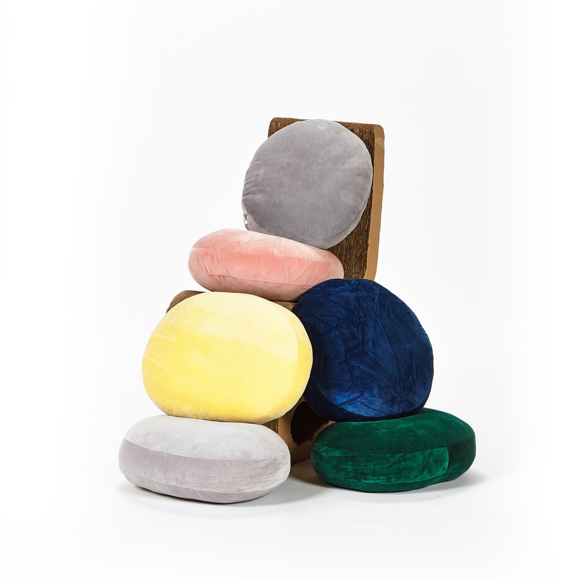 Round cushion set, five colours