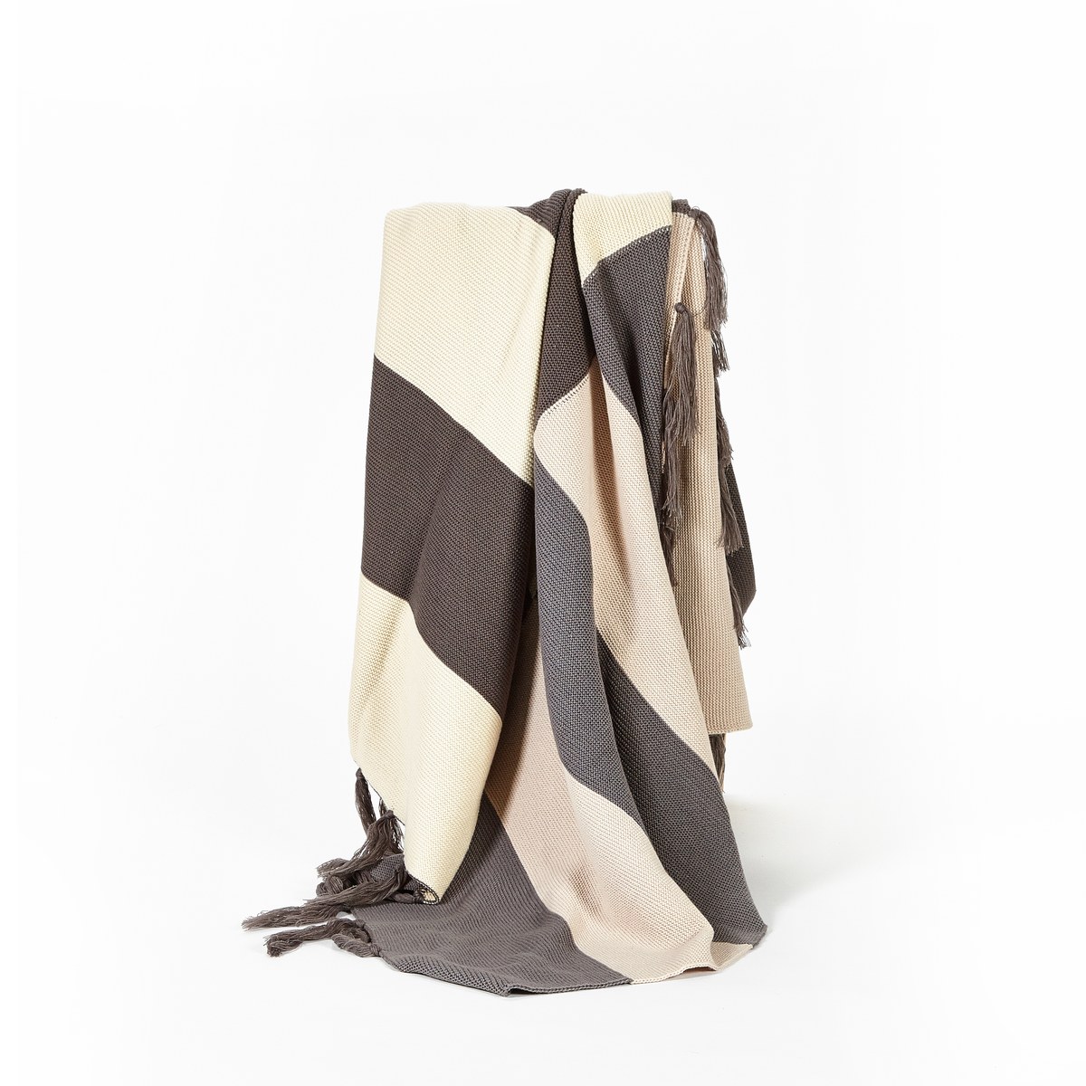 Black and grey chevron throw
