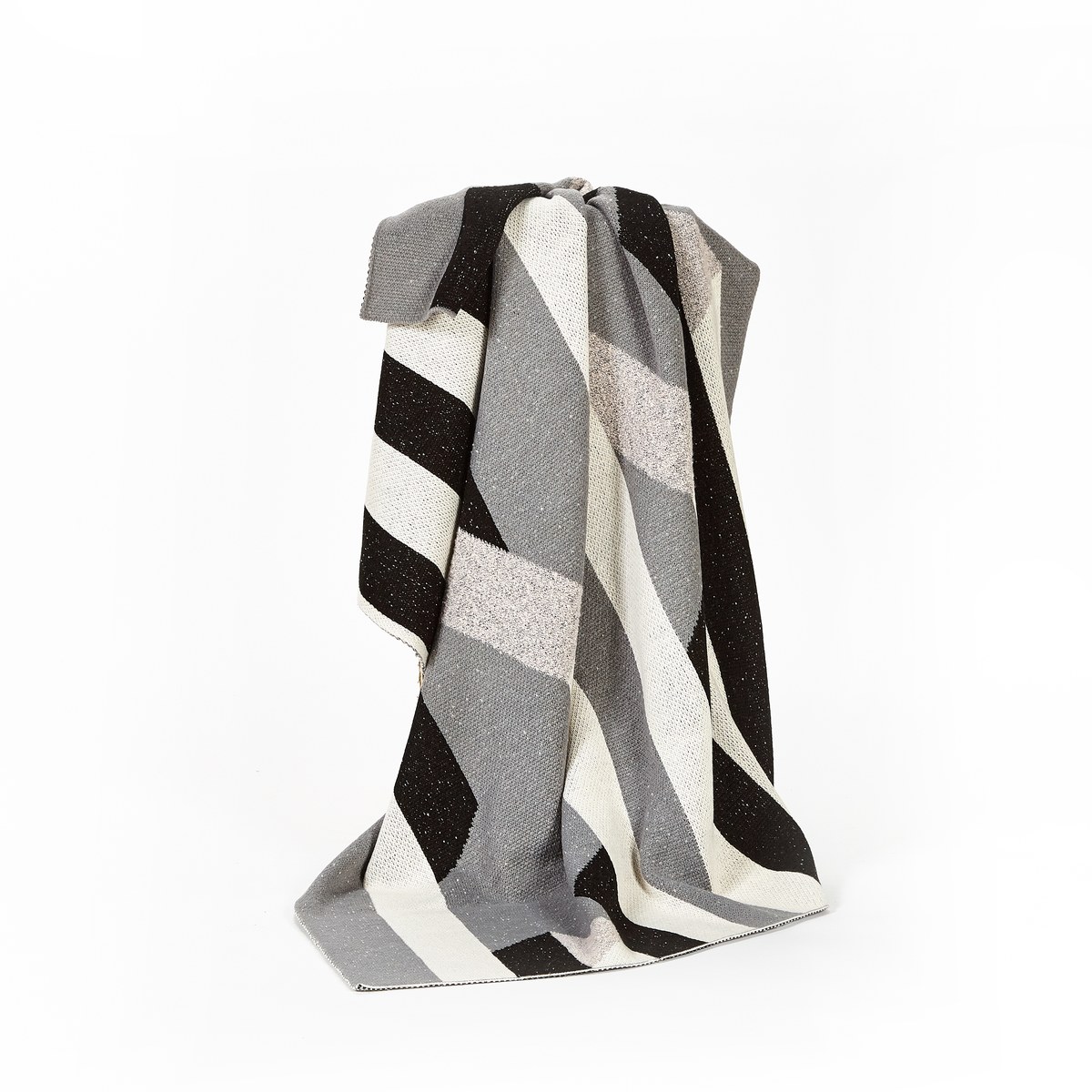 Monochrome herringbone throw